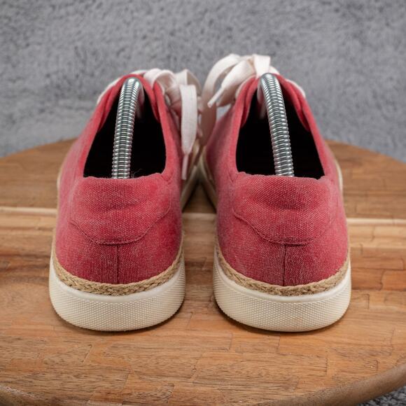 Vionic Shoes Women's 10 Sunny Hattie Canvas Sneakers Lace Up Braided Rope Red - Picture 5 of 8